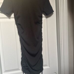Zara Black Ruched Mini Dress